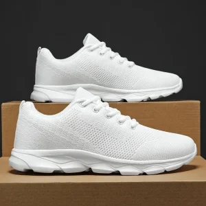 New Men's Shoes Breathable Casual Sneakers Summer White Running Shoes Lightweight Soft Sports Shoe for Male Large Size 35-45